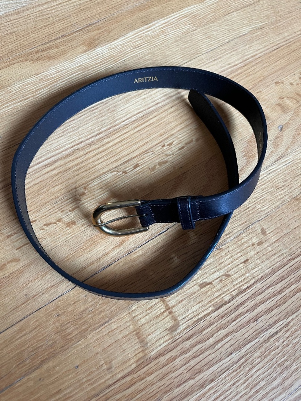 Aritzia Genuine Leather Belt in Size XS Brown Leather with Gold Hardware